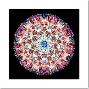 Gentle Pink Rose Window Mandala Posters and Art